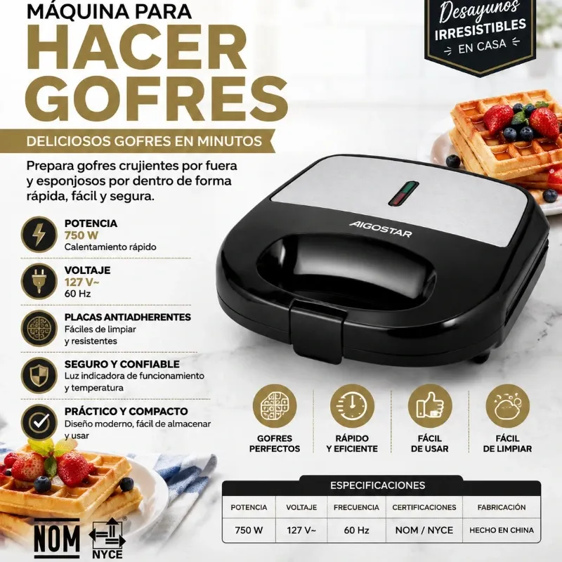 Máquina de hacer gofres (Wafles)