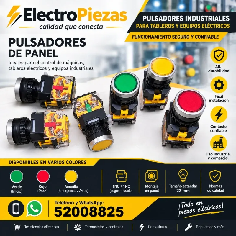 Pulsadores led pilotos para arranque de pizzaras y demas...