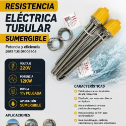 Resistencia eléctrica sumergible 220V 12000w