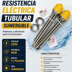 Resistencia eléctrica sumergible 220V 9000W