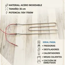 Resistencia eléctrica tubular sumergible 110v 1750w