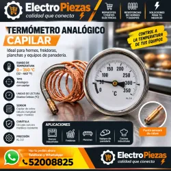 Termómetro Analógico de Capilar 0 350⁰