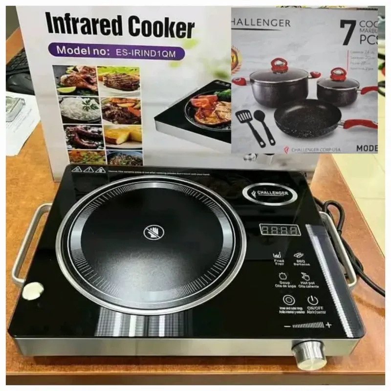 COCINA INFRARROJO CHALLENGER CON SET DE CAZUELAS