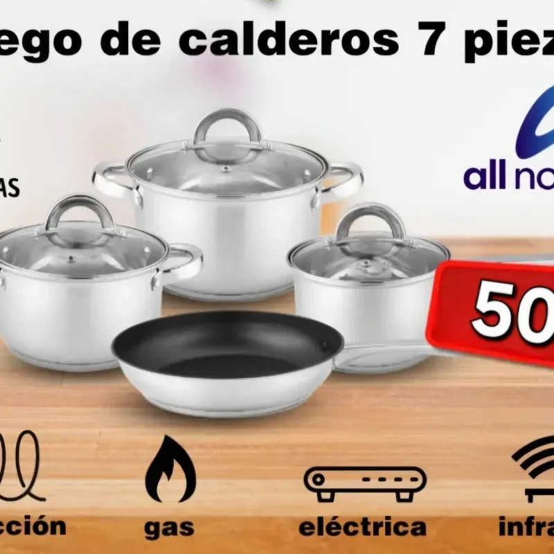 JUEGO DE CALDEROS ALLNOVU (7 Piezas)