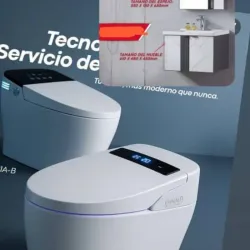 JUEGO DE TAZA INTELIGENTE CON LAVAMANOS Y ESPEJO CON MUEBLES DE ALUMINIO