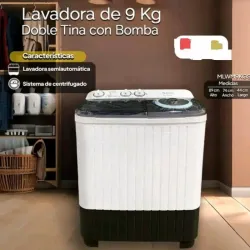 LAVADORA MILEXUS SEMIAUTOMÁTICA 9KG