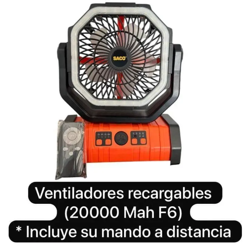 VENTILADOR RECARGABLE SACO F6 20000mAh