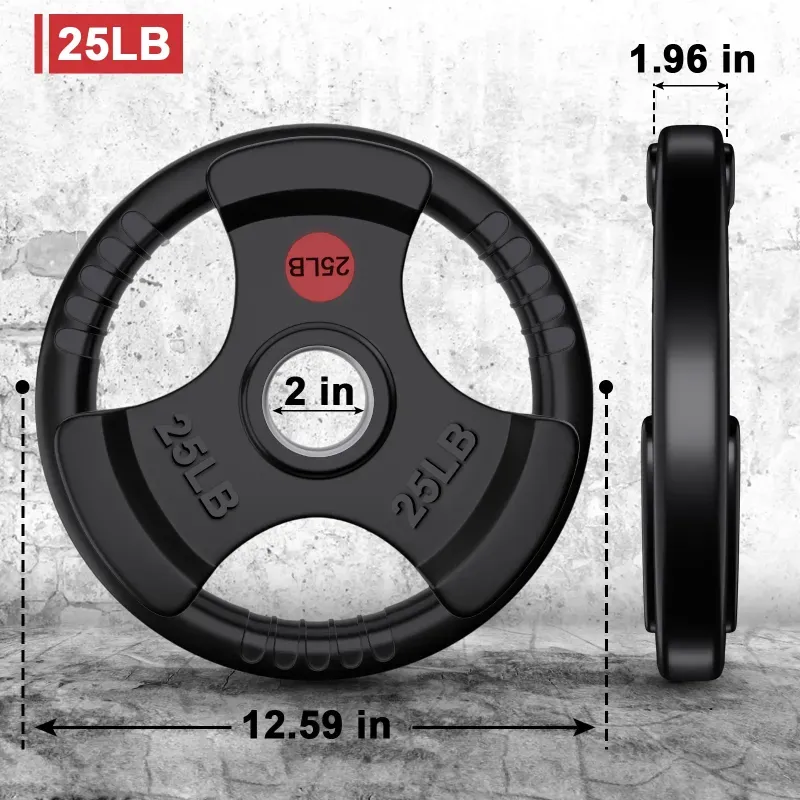 Disco Olímpico Engomado con agarre – Orificio 2" | 10 - 25 lb