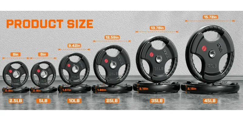 Disco Olímpico Engomado con agarre – Orificio 2" | 10 - 25 lb