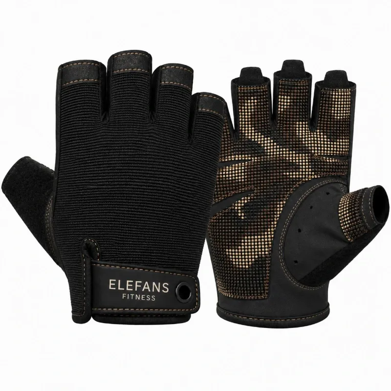 Guantillas ELEFANS WGA-T2H Antideslizantes, Acolchadas y Transpirables para Gym, Pesas, Cross Training y Fitness