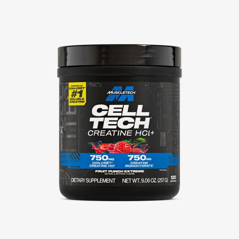 Muscletech Cell Tech Creatine HCl+ – 120 Servicios (Fruit Punch / Unflavored)