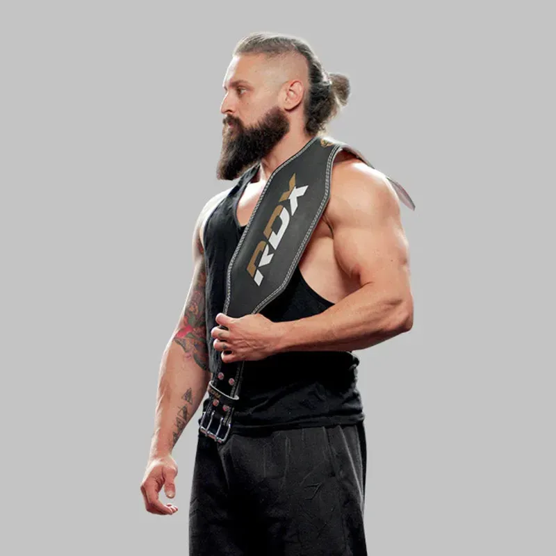 RDX – Faja de Cuero Acolchada de 4 Pulgadas (Edición Negra y Dorada)