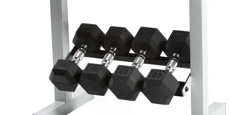 Mancuernas Hexagonales CAP (5Lb, 10Lb, 15Lb, 20Lb, 25Lb) – Núcleo de Hierro con Recubrimiento de Goma. (BAJO PEDIDO)