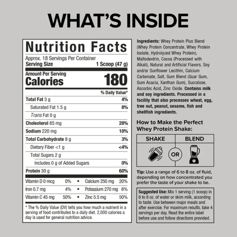 Six Star® 100% Whey Protein Plus – Proteína para Masa Muscular y Recuperación