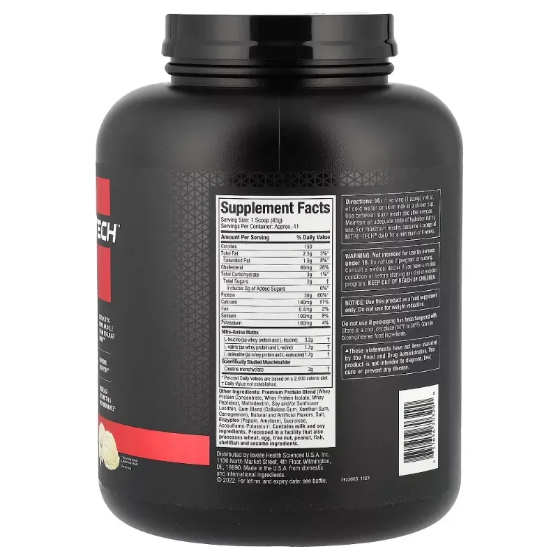 Whey Protein Nitro-Tech MuscleTech® – Proteína Avanzada para Masa Muscular | 4 lb)