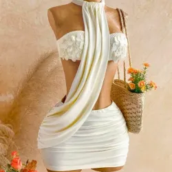 Conjunto Corto  Elegante Veraniego color blanco