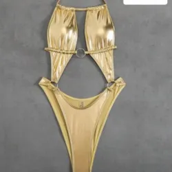 Triquini dorado estilo vinil