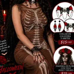 Vestido ajustado al cuerpo diseño de esqueleto