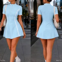 Vestido Azul Deportivo . Short con bolsillo