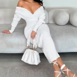 Vestido blanco elegante de invierno