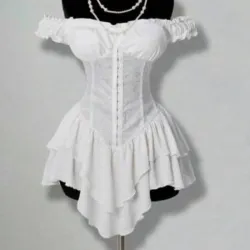 Vestido Blanco Estilo Gótico Romático color blanco