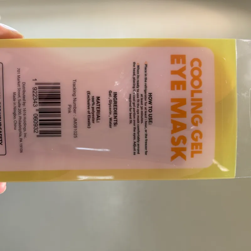 Máscara ocular con perlas de gel refrescante