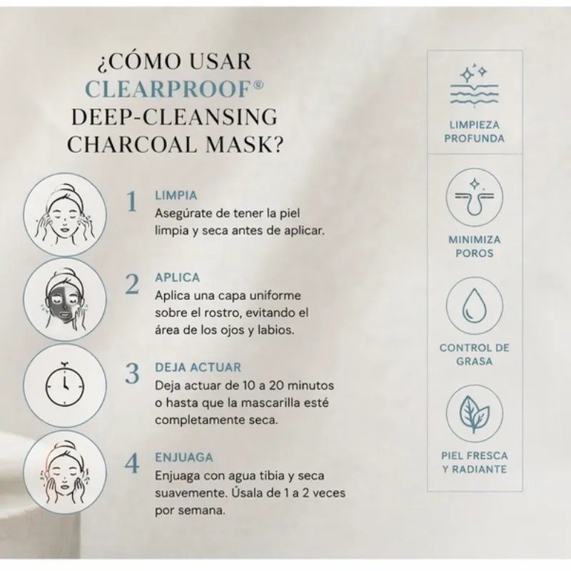 Mascarilla Facial Purificante de Carbón Clearproof