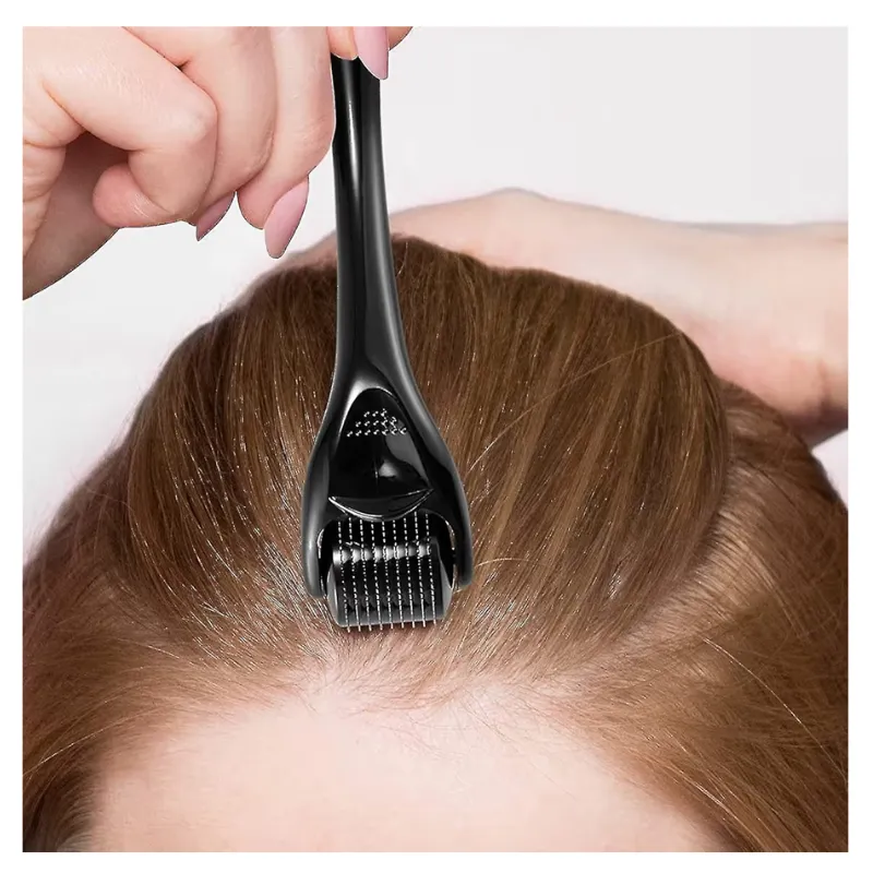 Rodillo Derma de Titanio 540 Microagujas, Barba y Cuero Cabelludo