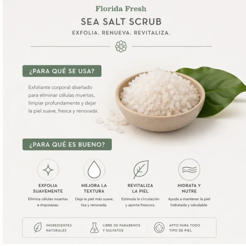 Scrub Exfoliante Corporal de Sal Marina Florida Fresh