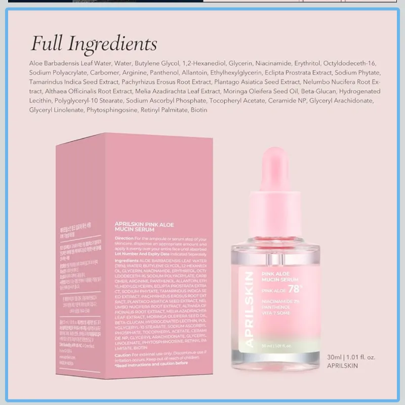 Sérum Facial Pink Aloe Mucin Aprilskin – 30 ml