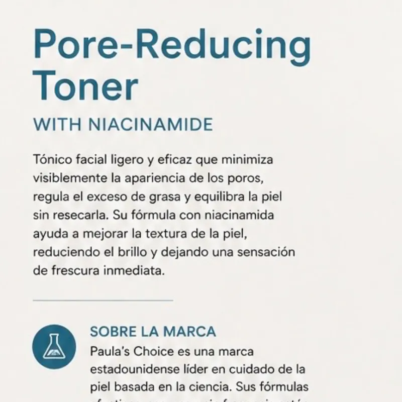 Tónico Facial Minimizador de Poros con Niacinamida – Paula’s Choice (190 ml)