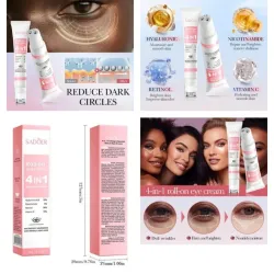 Crema para contorno de ojos 4 en 1 de Sadöer con aplicador roll-on 💗