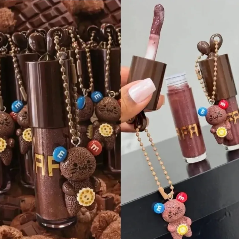 Lip gloss de chocolate con colgante 🍫