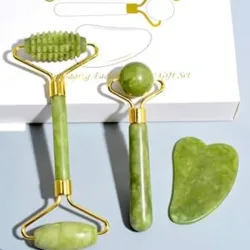 Set de 2 rodillos de Jade + Gua Sha