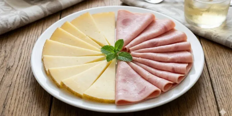 Entremés de jamón y queso
