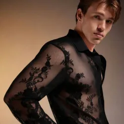 Lace Up Black Shirt