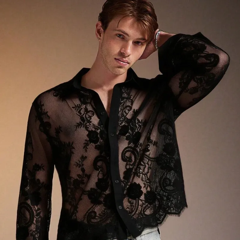 Lace Up Black Shirt