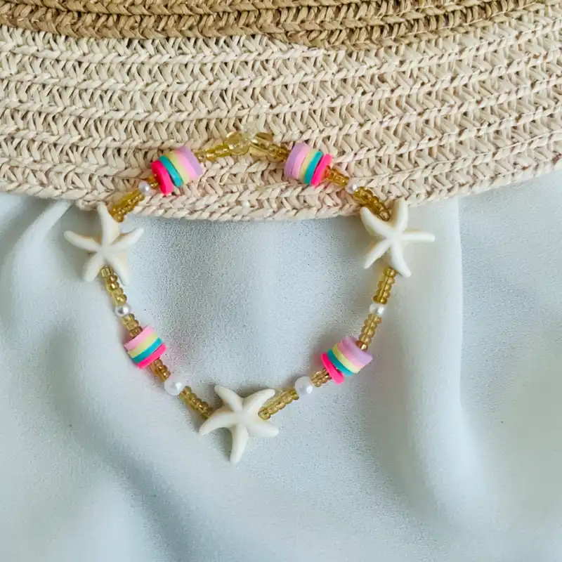 Pulsera de fimos y estrellas de mar 