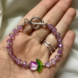 Pulsera de swaroski con tulipán y cierre marinero