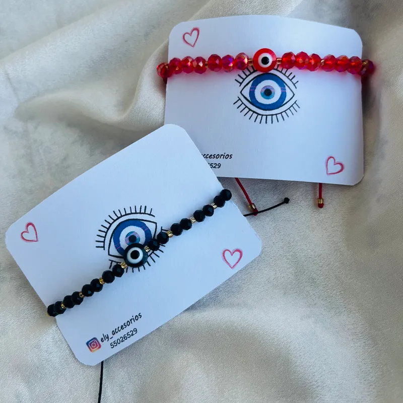 Pulseras de sharoski con ojo turco