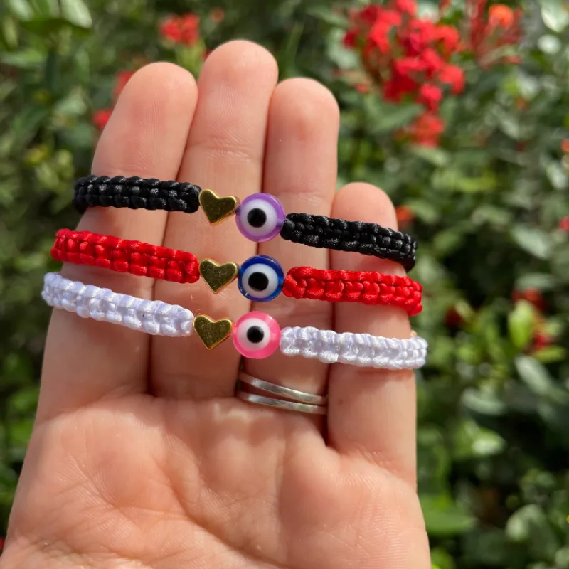 Pulseras tejidas con ojo turco 🧿