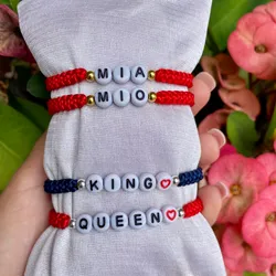 Pulseras tejidas de pareja 