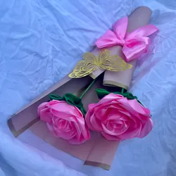 Ramo de 2 rosas eternas rosadas 