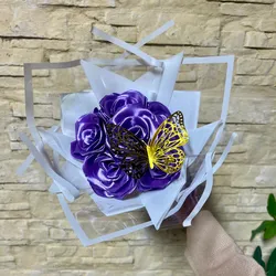 Ramo de 6 rosas moradas 