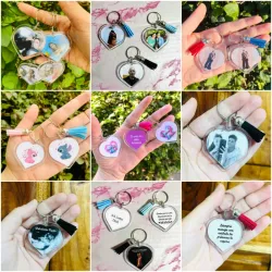 Llavero de acrílico en forma de corazón