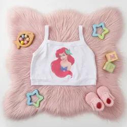 Blusa corta de niña con diseño Sirenita Ariel
