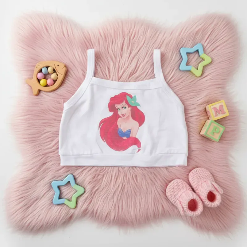 Blusa corta de niña con diseño Sirenita Ariel