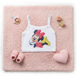 Blusa corta para niña con diseño de Minnie Mouse