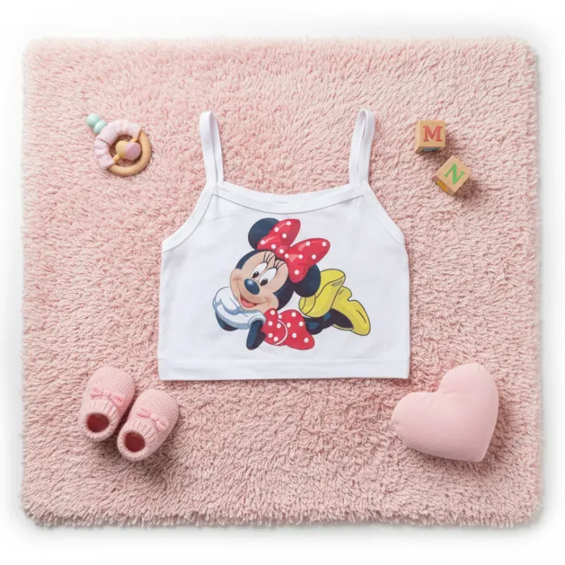 Blusa corta para niña con diseño de Minnie Mouse