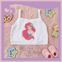 Blusa corta de niña con diseño Sirenita Ariel